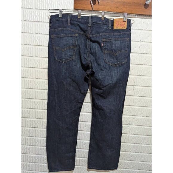 Levi Strauss & Co. Men's Blue Dark-Wash Mid-Rise Straight-Leg Denim Jeans Size 4 - Picture 3 of 8